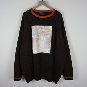 Harlem Globetrotters Platinum Fubu Acrylic Wool Blend Sweater Brown 3XL 33x31